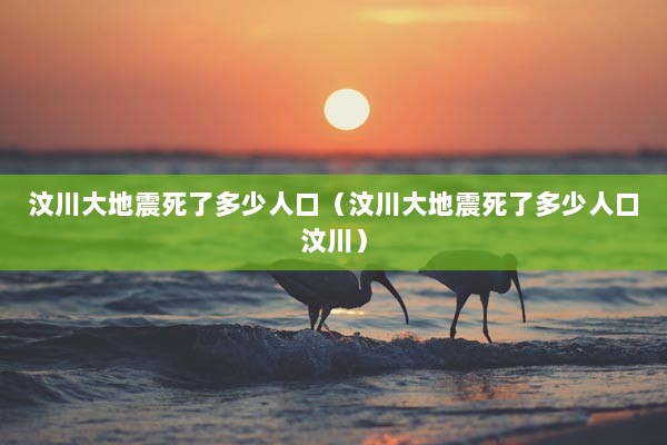 汶川大地震死了多少人口（汶川大地震死了多少人口汶川）