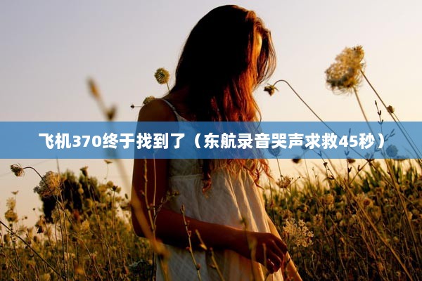 飞机370终于找到了（东航录音哭声求救45秒）