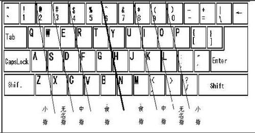 盲打教程手指对应键位截图