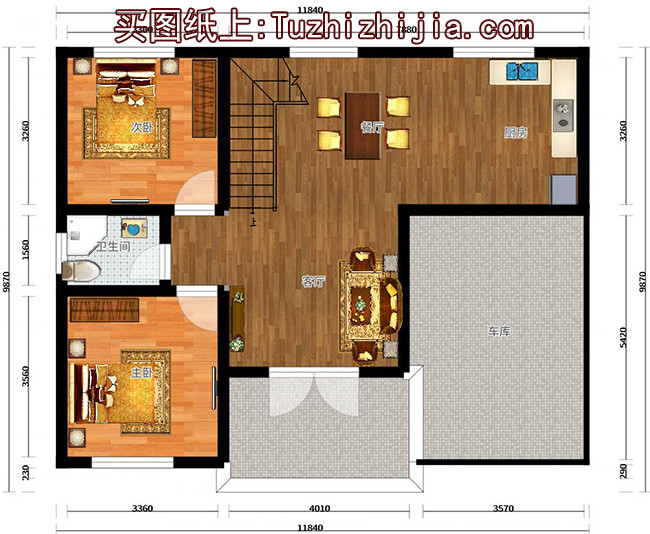 8米宽12米长房屋设计图及效果图，10套全新设计图纸