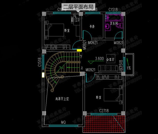 农村小户型三层复式楼房设计图，100平左右